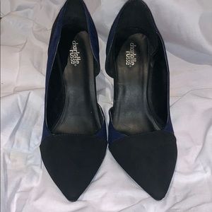 blue and black heels size 8